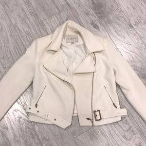 Cream and gold moto jacket